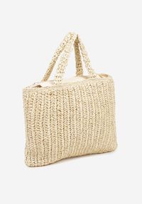 Renee - Beżowa Torebka Typu Shopper Ozdobiona Plecionką Zenauri. Kolor: beżowy. Wzór: aplikacja. Styl: elegancki, casual #3