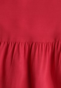 Renee - Czerwona Rozkloszowana Sukienka z Falbanką i Wiązanym Paskiem Adotine. Kolor: czerwony. Materiał: materiał. Sezon: wiosna, lato #3