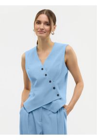 Vero Moda Kamizelka Liba 10324631 Błękitny Regular Fit. Kolor: niebieski. Materiał: syntetyk