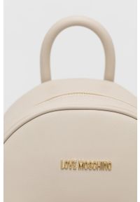 Love Moschino plecak damski kolor beżowy mały gładki. Kolor: beżowy. Wzór: gładki #5