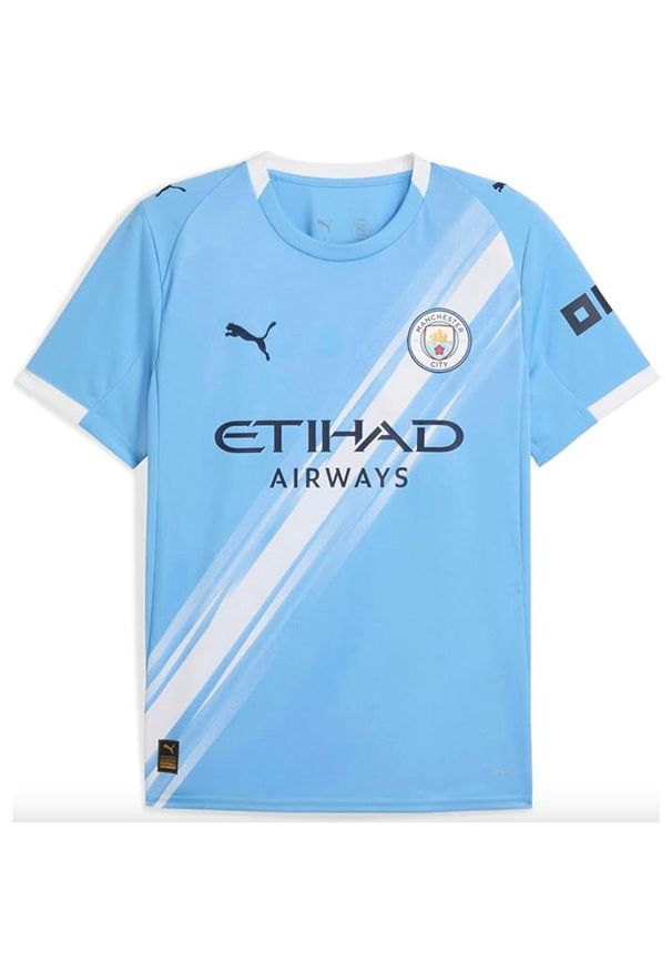 Puma - Koszulka domowa dla dzieci Manchester City 2025/26. Kolor: niebieski. Sport: piłka nożna