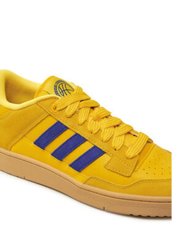 Adidas - adidas Sneakersy Rapid Court Low JR3156 Żółty. Kolor: żółty. Materiał: skóra, zamsz