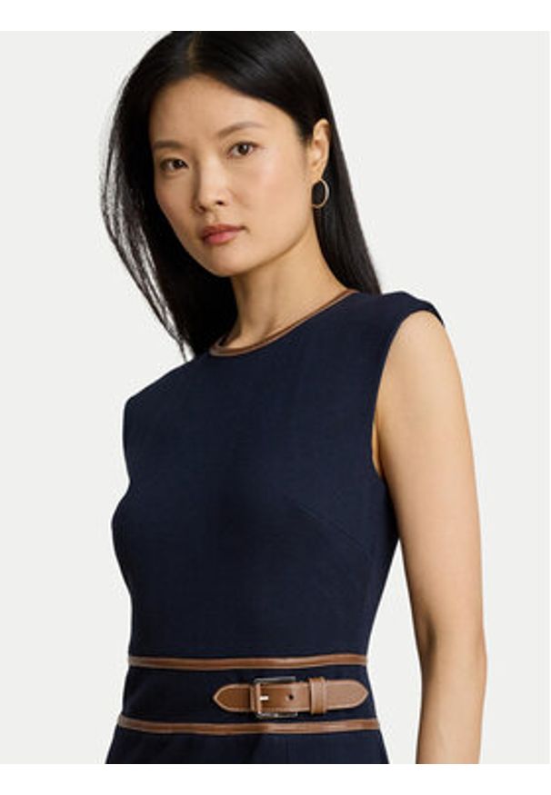 Lauren Ralph Lauren - LAUREN RALPH LAUREN Sukienka koktajlowa 200980040001 Granatowy Slim Fit. Kolor: niebieski. Materiał: bawełna. Styl: wizytowy