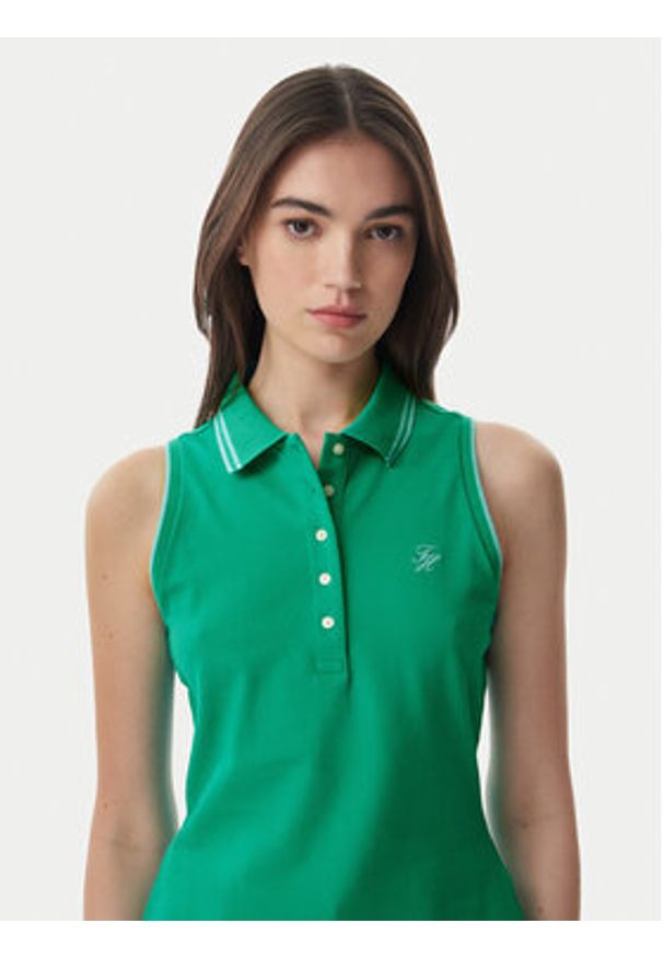 TOMMY HILFIGER - Tommy Hilfiger Polo 1985 WW0WW49561 Zielony Slim Fit. Typ kołnierza: polo. Kolor: zielony. Materiał: bawełna