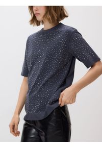 Reserved - T-shirt ze strasem - ciemnoszary. Kolor: szary. Materiał: bawełna #1