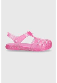 Crocs sandały dziecięce CROCS ISABELLA SANDAL kolor różowy. Zapięcie: rzepy. Kolor: różowy. Materiał: materiał