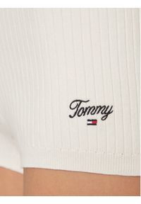 Tommy Jeans Szorty materiałowe Script DW0DW17781 Biały Slim Fit. Kolor: biały. Materiał: bawełna