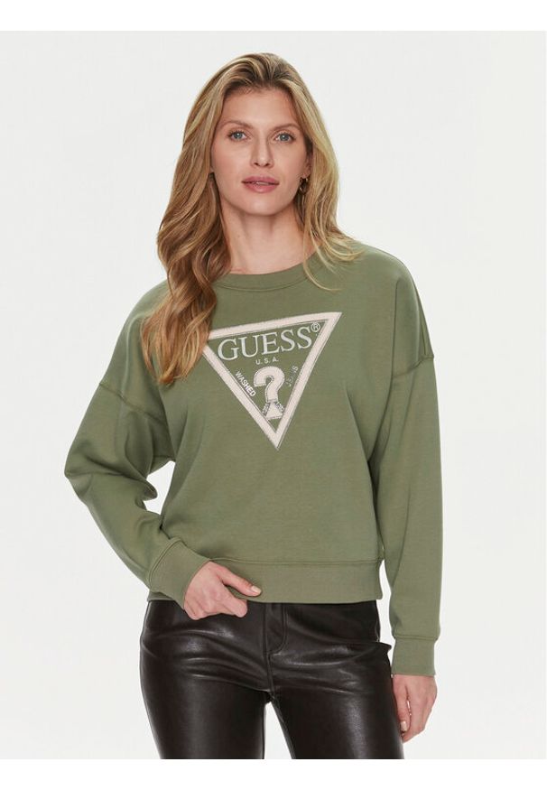 Guess Bluza Pony W4RQ13 KC5H2 Zielony Regular Fit. Kolor: zielony. Materiał: bawełna