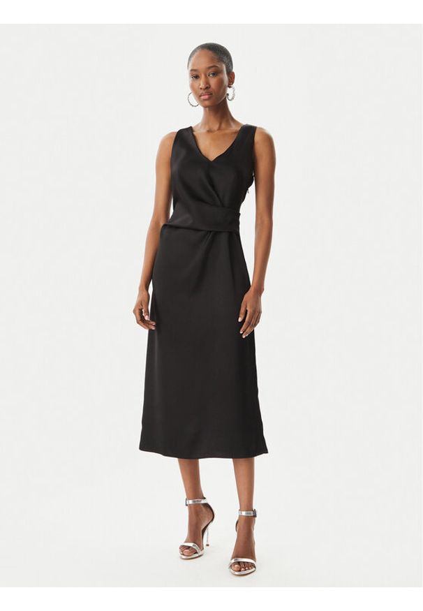 Rinascimento Sukienka koktajlowa CFC0122928003 Czarny Regular Fit. Kolor: czarny. Materiał: syntetyk. Styl: wizytowy