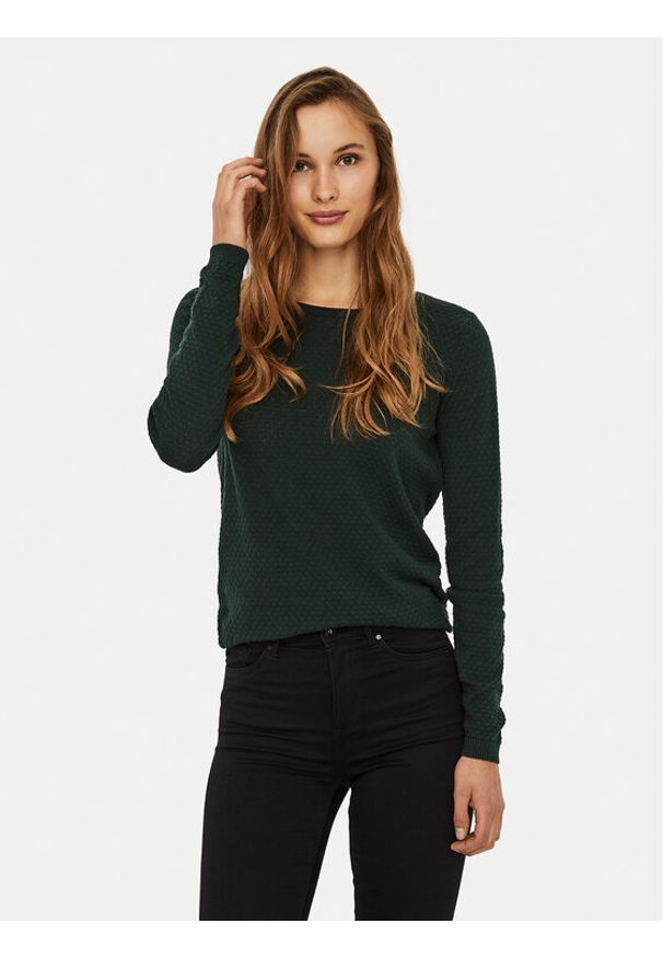 Vero Moda Sweter Care 10136644 Zielony Regular Fit. Kolor: zielony. Materiał: bawełna