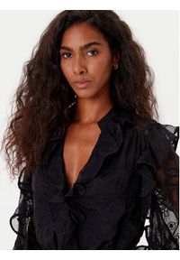 BARDOT Bluzka Frill Embroidered 59896TB2 Czarny Regular Fit. Kolor: czarny. Materiał: syntetyk #5