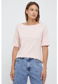 Lauren Ralph Lauren t-shirt 200654963133 damski kolor różowy. Kolor: różowy. Materiał: dzianina. Wzór: gładki #1