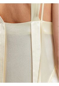 Calvin Klein Sukienka koktajlowa Naia K20K205191 Beżowy Slim Fit. Kolor: beżowy. Materiał: syntetyk. Styl: wizytowy