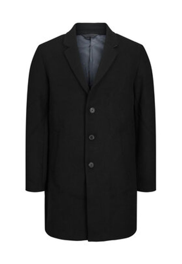 Jack & Jones - Jack&Jones Płaszcz wełniany 12239008 Czarny Regular Fit. Kolor: czarny. Materiał: syntetyk