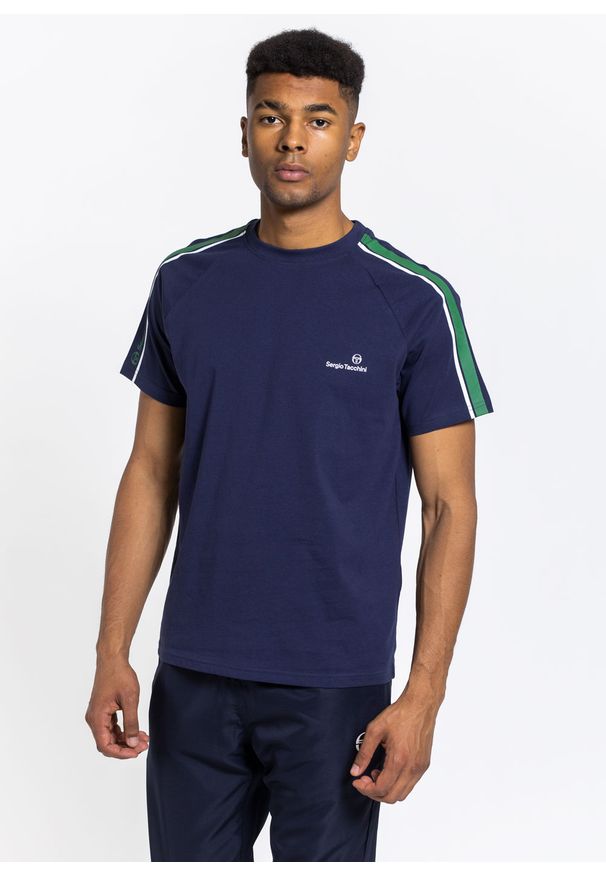 SERGIO TACCHINI - Koszulka męska Sergio Tacchini Dario (STA211M809-02). Kolor: niebieski. Materiał: dresówka. Sport: tenis