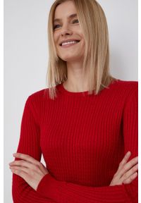 Lauren Ralph Lauren Sweter 200808219004 damski kolor czerwony. Okazja: na co dzień. Kolor: czerwony. Materiał: dzianina. Długość rękawa: długi rękaw. Długość: długie. Styl: casual #5