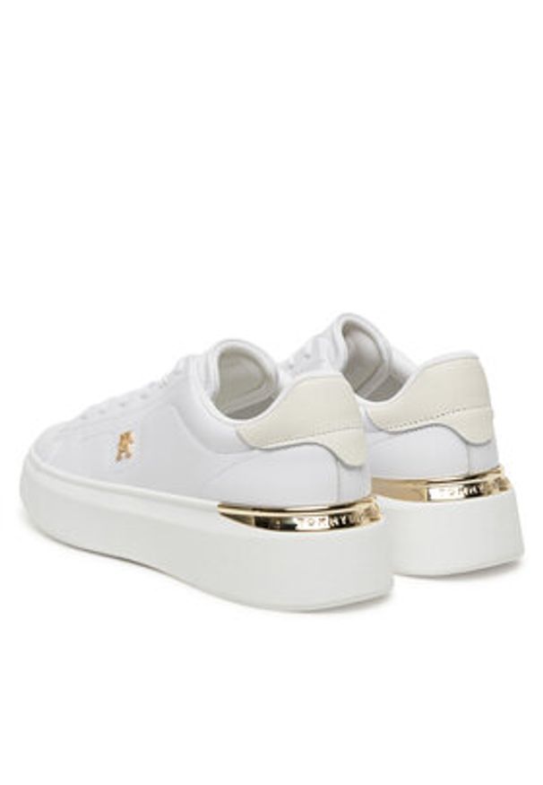 TOMMY HILFIGER - Tommy Hilfiger Sneakersy FW0FW08631 Biały. Kolor: biały. Materiał: skóra