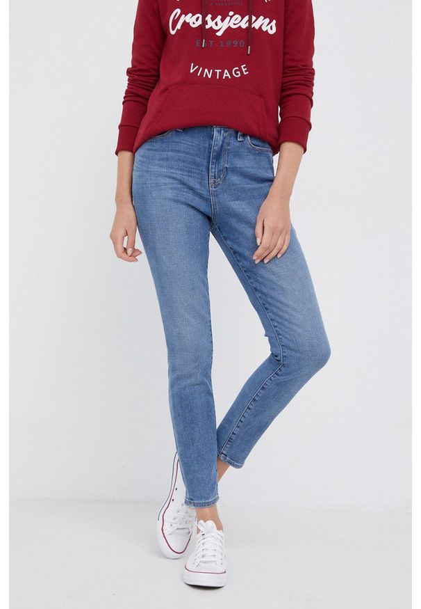 DKNY - Dkny - Jeansy Delancey. Stan: podwyższony. Kolor: niebieski