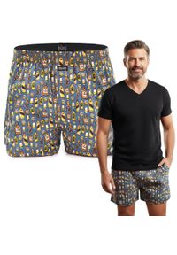 Męskie Bokserki Bawełniane - Pako Jeans - w Butelki i Kufle. Kolor: wielokolorowy. Materiał: bawełna #2