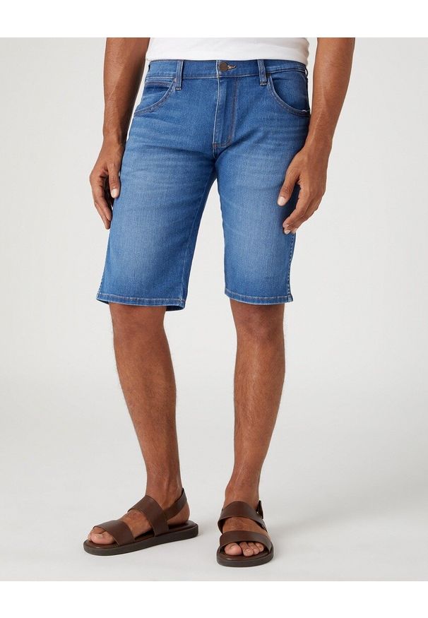 Wrangler - WRANGLER COLTON SHORTS MĘSKIE SZORTY SPODENKI BLUE VORTEX W16CXPZ35