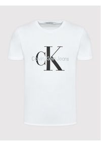 Calvin Klein Jeans T-Shirt J30J320935 Biały Slim Fit. Kolor: biały. Materiał: bawełna