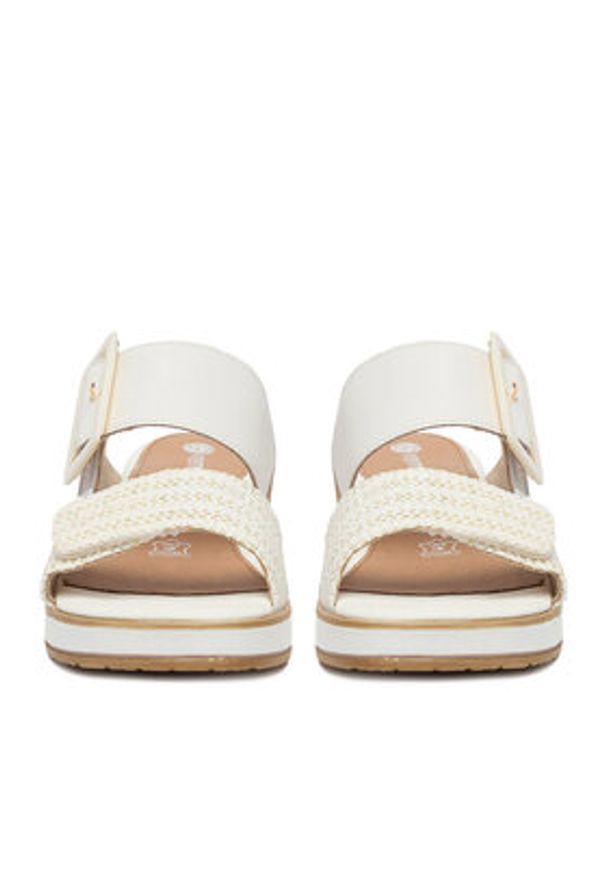 Remonte Klapki CEO-D6463-80 Écru. Kolor: kremowy. Materiał: syntetyk, skóra