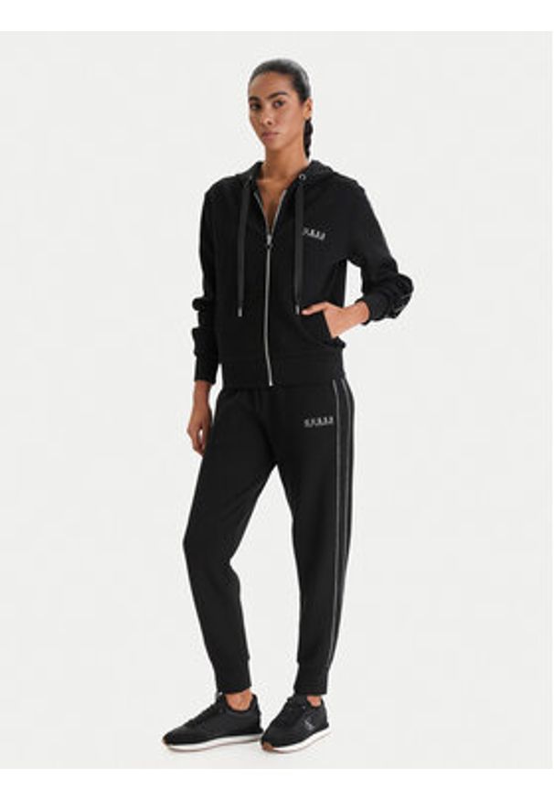 Guess Bluza W6RQ12 KBYE2 Czarny Regular Fit. Kolor: czarny. Materiał: syntetyk