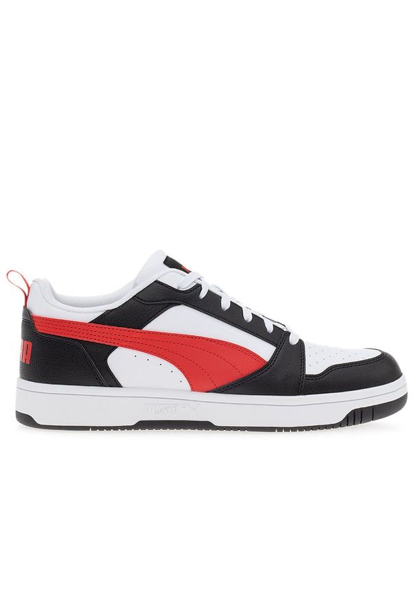 Buty Puma Rebound V6 39232804 - multikolor. Zapięcie: pasek. Kolor: wielokolorowy. Materiał: materiał, skóra, syntetyk, guma. Szerokość cholewki: normalna. Wzór: paski