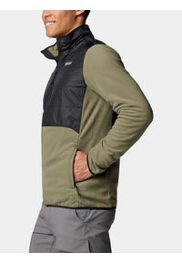 columbia - Bluza Polarowa Męska Columbia Basin Butte II. Typ kołnierza: polo. Kolor: zielony, czarny, wielokolorowy. Materiał: polar. Sezon: zima, jesień. Sport: turystyka piesza