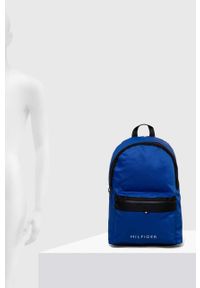 TOMMY HILFIGER - Tommy Hilfiger plecak męski kolor niebieski duży gładki. Kolor: niebieski. Materiał: poliester. Wzór: gładki #2