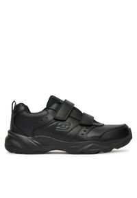 skechers - Skechers Sneakersy HANIGER 58356 BBK Czarny. Kolor: czarny. Materiał: skóra