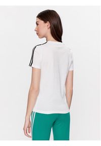 Adidas - adidas T-Shirt Essentials Slim 3-Stripes T-Shirt GL0783 Biały Slim Fit. Kolor: biały. Materiał: bawełna #6