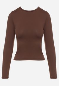 Born2be - Brązowa Bluzka ana Bluzka Typu Longsleeve Lisfia. Okazja: na co dzień, do pracy, na spotkanie biznesowe. Kolor: brązowy. Materiał: bawełna. Długość rękawa: długi rękaw. Styl: casual, elegancki, biznesowy #6
