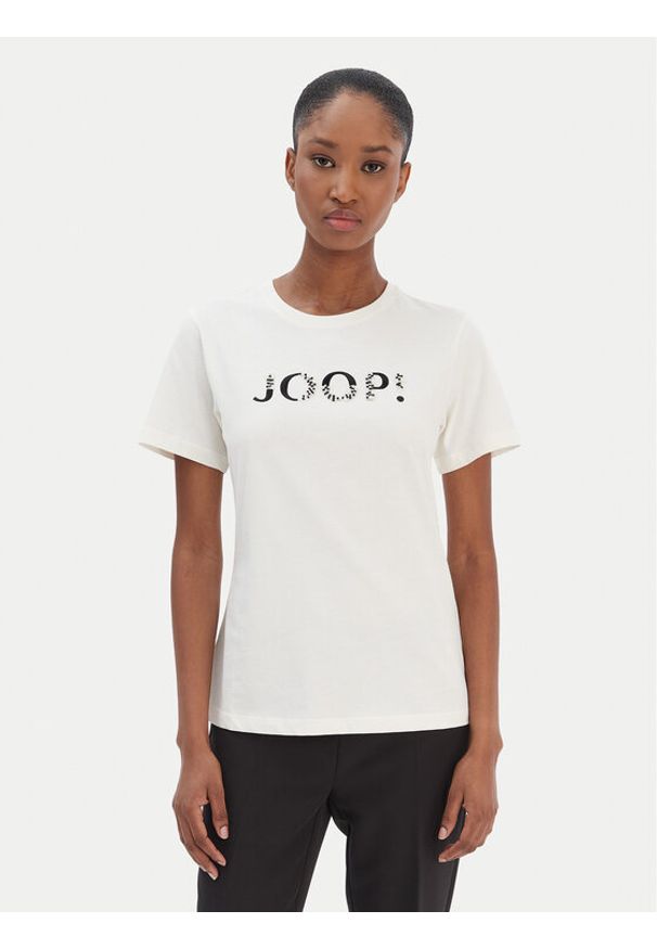JOOP! T-Shirt Tanna 30100842 Écru Regular Fit. Kolor: kremowy. Materiał: bawełna