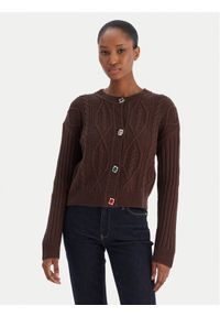 Liu Jo Kardigan MF5423 MS040 Brązowy Regular Fit. Kolor: brązowy. Materiał: wełna #1