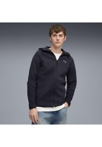 Puma - Męska bluza Evostripe z kapturem PUMA. Typ kołnierza: kaptur. Kolor: niebieski. Sport: bieganie
