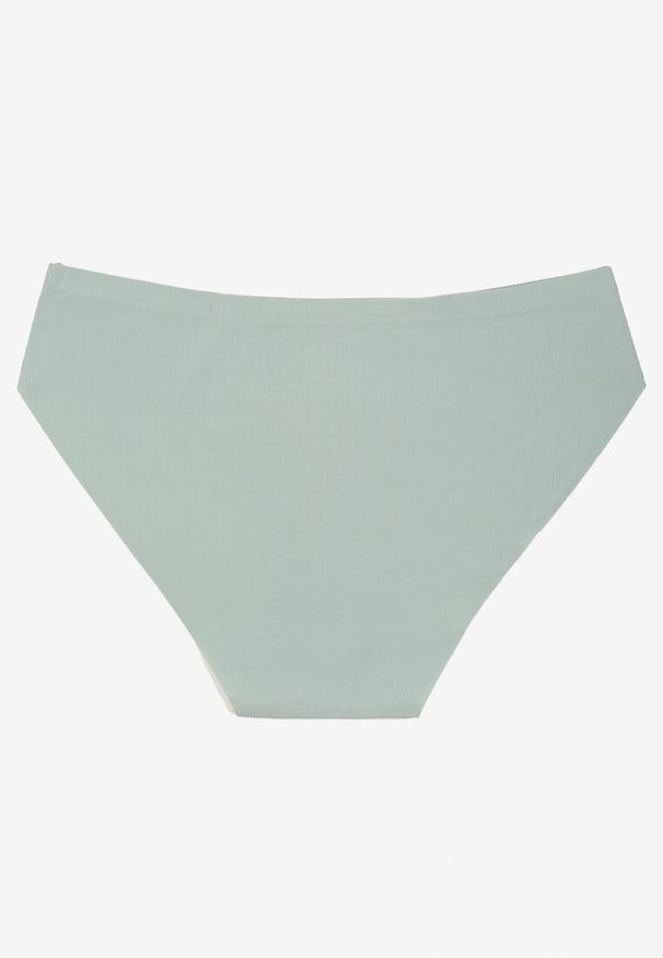 Renee - Jasnozielone Majtki Bezszwowe Typu Figi Lavenias. Kolor: zielony. Materiał: jeans. Wzór: gładki