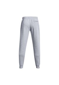 Under Armour - Męskie Spodnie Do Biegania Z Grafiką Rival Fleece. Kolor: szary. Materiał: dresówka