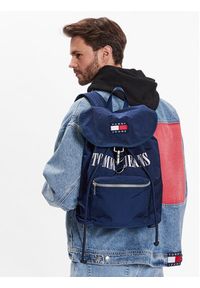Tommy Jeans Plecak Tjm Heritage Flap Backpack AM0AM10717 Granatowy. Kolor: niebieski. Materiał: materiał
