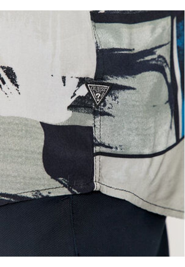 Guess Koszula M4GH64 WD4Z2 Szary Slim Fit. Kolor: szary. Materiał: wiskoza