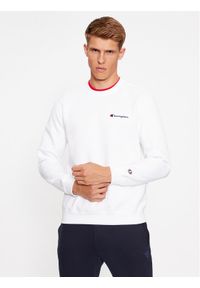 Champion Bluza Crewneck Sweatshirt 219209 Biały Comfort Fit. Kolor: biały. Materiał: bawełna, syntetyk