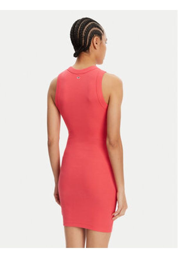 Tommy Jeans Sukienka codzienna Bubble DW0DW21351 Koralowy Slim Fit. Okazja: na co dzień. Kolor: pomarańczowy. Materiał: bawełna. Typ sukienki: proste. Styl: casual