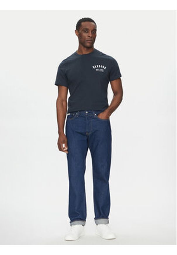 Barbour T-Shirt Preppy MTS0502NY31 Granatowy Tailored Fit. Kolor: niebieski. Materiał: bawełna