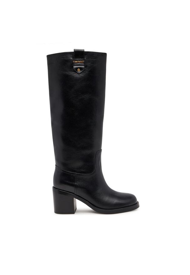 TwinSet - Kozaki TWINSET. Kolor: czarny