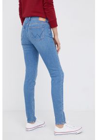 Wrangler jeansy Skinny Vintage Soft damskie medium waist. Kolor: niebieski. Styl: vintage #3