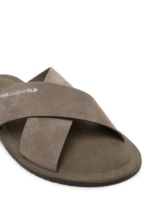 Karl Lagerfeld - KARL LAGERFELD Klapki Kastor III KL70214 Szary. Kolor: szary. Materiał: skóra