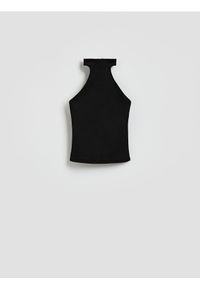 Reserved - Top z modalem - czarny. Kolor: czarny. Materiał: dzianina
