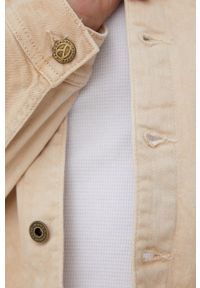 Pepe Jeans kurtka jeansowa Ridge Earth damska kolor beżowy przejściowa. Kolor: beżowy. Materiał: tkanina, bawełna. Wzór: gładki #3