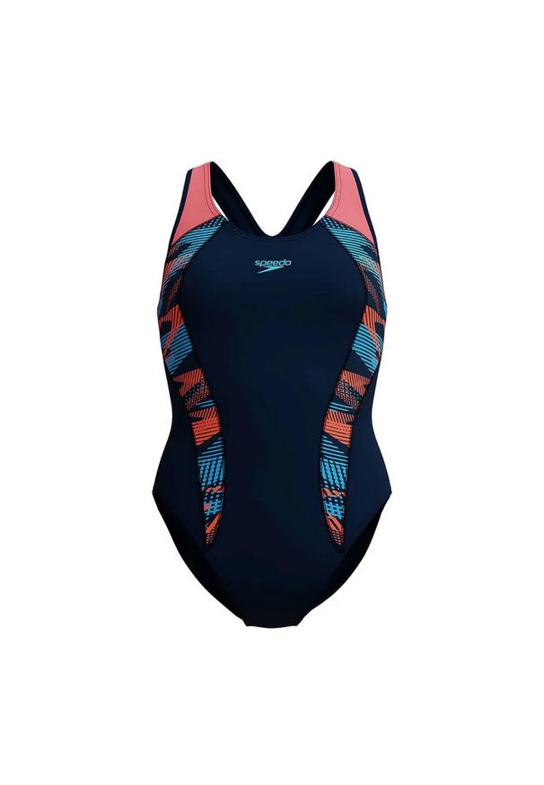 Speedo - Damski Jednoczęściowy Kostium Kąpielowy Placement Laneback. Kolor: niebieski