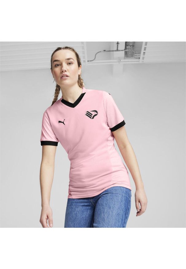 Puma - Damska koszulka domowa Palermo F.C. 24/25 PUMA Team Light Pink Black. Kolor: czarny, różowy, wielokolorowy. Sport: piłka nożna